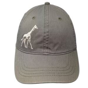 One Way Baseball Cap Green White OS Giraffe East Africa Embroidered Cotton Hat